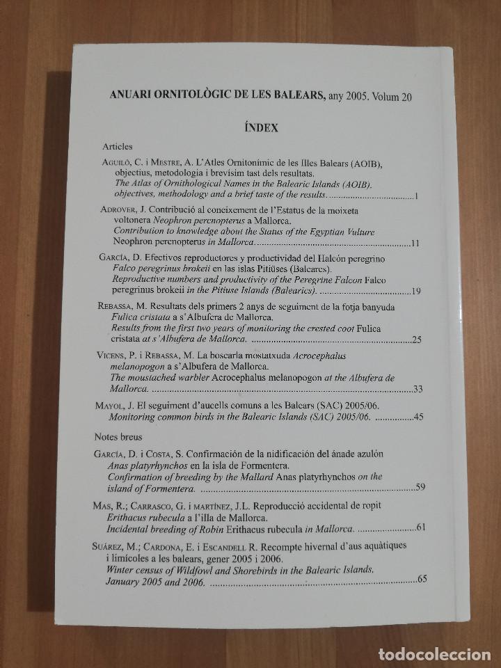 Libros de segunda mano: ANUARI ORNITOL&Ograve;GIC DE LES BALEARS. VOLUM 20 (2005) - Foto 6