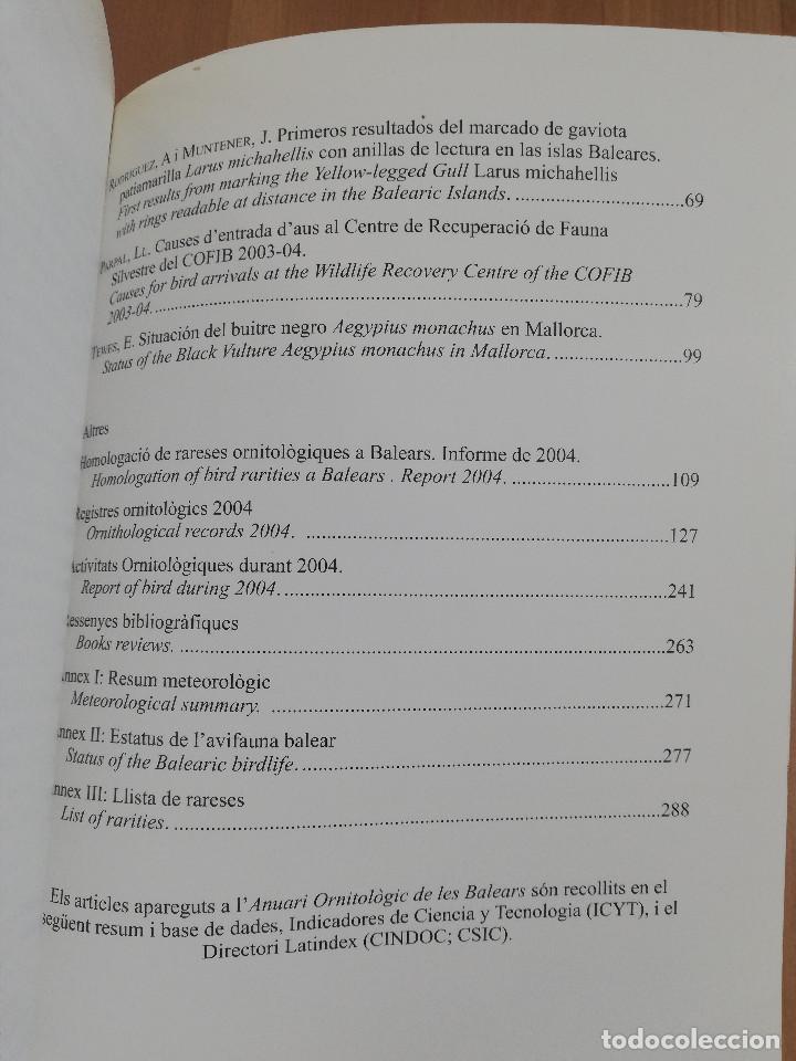 Libros de segunda mano: ANUARI ORNITOL&Ograve;GIC DE LES BALEARS. VOLUM 19 (2004) - Foto 8