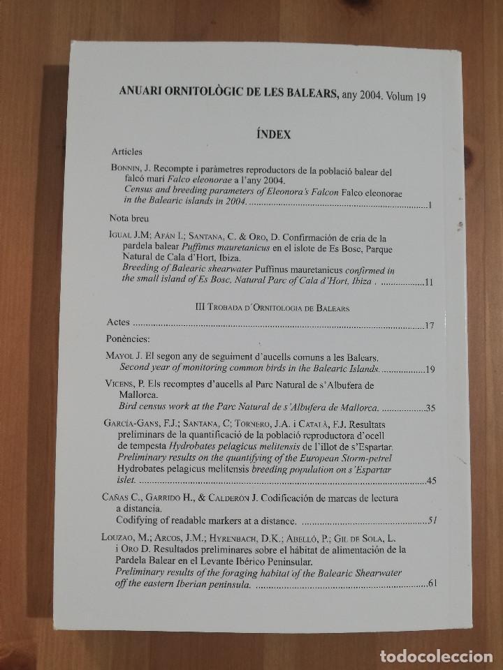 Libros de segunda mano: ANUARI ORNITOL&Ograve;GIC DE LES BALEARS. VOLUM 19 (2004) - Foto 9