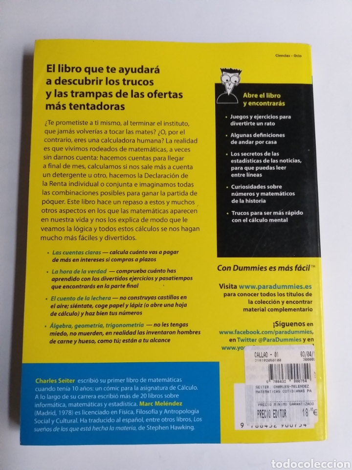 Libros de segunda mano de ciencias: Matem&aacute;ticas cotidianas para dummies Charles seiter . . . Temas matem&aacute;ticas - Foto 5