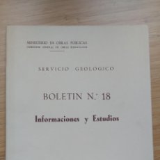 Libros de segunda mano: SERVICIO GEOLÓGICO. BOLETÍN Nº 18 (MONOGRÁFICO) - MANUEL VIDAL PARDAL
