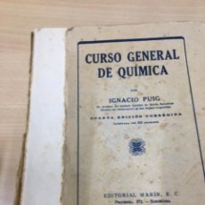 Libros de segunda mano de Ciencias: LIBRO CURSI GENERAL DE QUÍMICA EDITORIAL MARIN 1938. Lote 386892649