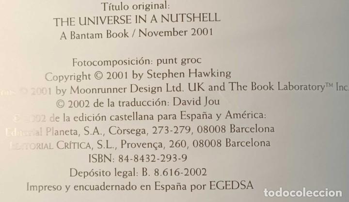Libros de segunda mano de ciencias: Libro: El Universo en una C&aacute;scara de Nuez de Stephen Hawking - Foto 5