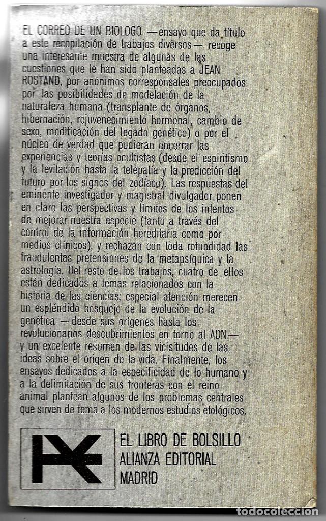 Libros de segunda mano: Jean Rostand . El correo de un bi&oacute;logo - Foto 2