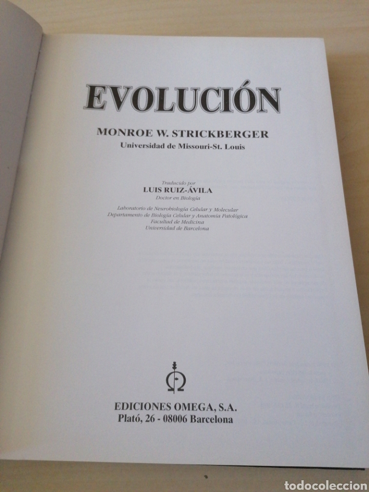 Libros de segunda mano: EVOLUCI&Oacute;N. STRICKBERGER. OMEGA. 1993. - Foto 2