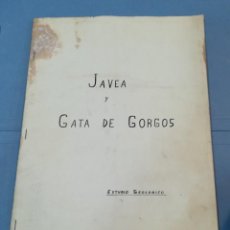 Livros em segunda mão: TRABAJO ESTUDIO DE LA GEOLOGÍA DE JÁVEA Y GATA DE GORGOS INCLUYE 24 FOTOGRAFÍAS. Lote 267279324