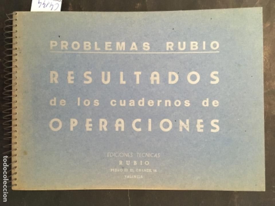 Libros de segunda mano de ciencias: RESULTADOS DE LOS CUADERNOS DE OPERACIONES, PROBLEMAS RUBIO - Foto 1