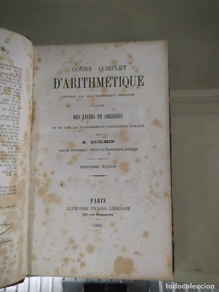 Libros de segunda mano de ciencias: 1883. Cours Complet DArithm&eacute;tique - A. Guilmin - Foto 4