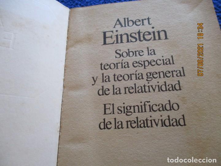 Libros de segunda mano de ciencias: El Significado de la Relatividad Albert Einstein Planeta-Agostini 1985 - Foto 2