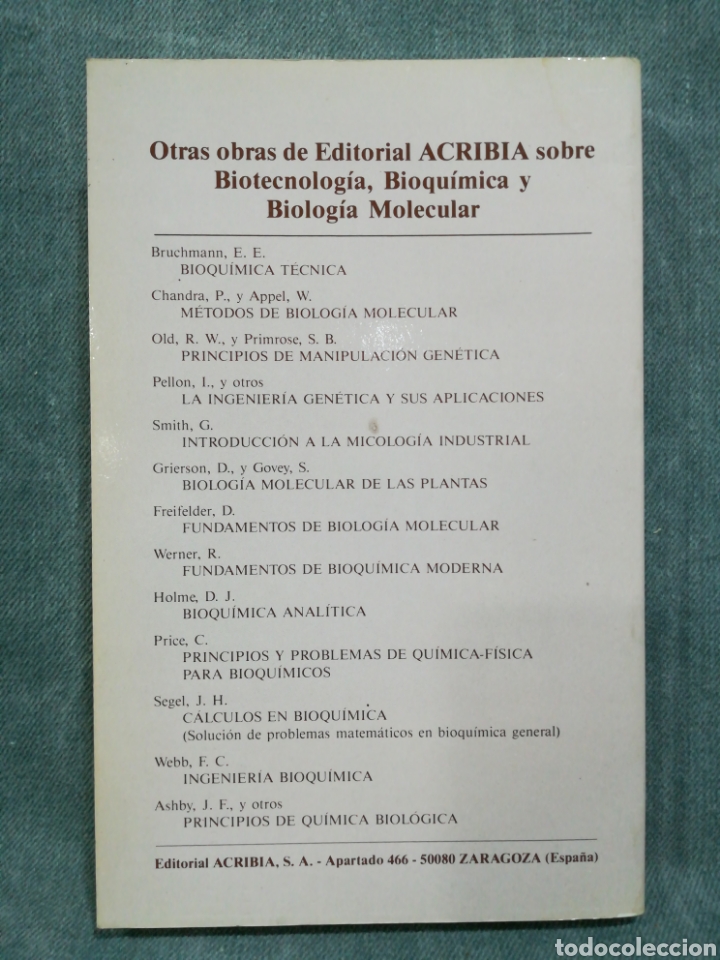 Libros de segunda mano: PRINCIPIOS DE BIOTECNOLOG&Iacute;A - ALAN WISEMAN - ED. ACRIBIA - Foto 2