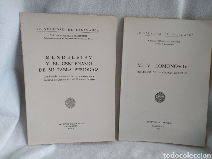Libri di seconda mano: Universidad de Salamanca Carlos nogareda domenech catedr&aacute;tico de qu&iacute;mica f&iacute;sica facultad de ciencias