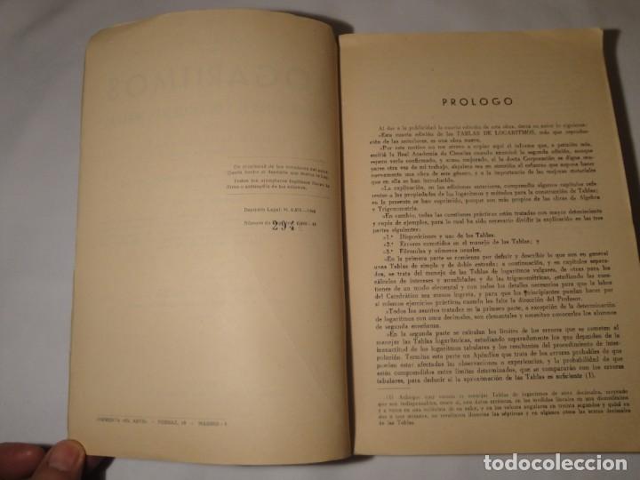 Libros de segunda mano de ciencias: Tabla de Logaritmos. Trigonom&eacute;tricas y C&aacute;lculo de intereses.Eusebio S&aacute;nchez Ramos.24&ordf; edici&oacute;n n&ordm;294 - Foto 3