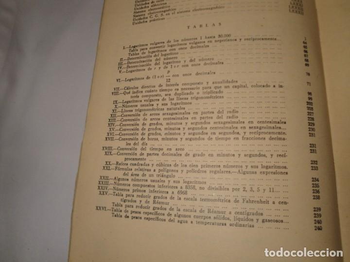 Libros de segunda mano de ciencias: Tabla de Logaritmos. Trigonom&eacute;tricas y C&aacute;lculo de intereses.Eusebio S&aacute;nchez Ramos.24&ordf; edici&oacute;n n&ordm;294 - Foto 4