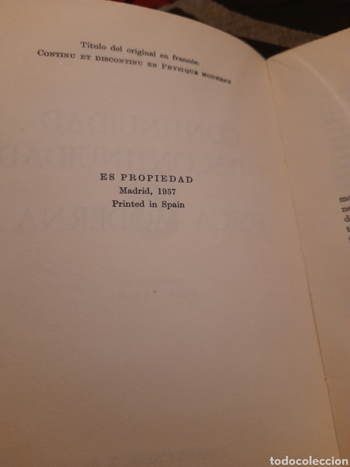 Libros de segunda mano de ciencias: Continuidad y Discontinuidad en Fisica Moderna de 1957 - Foto 3