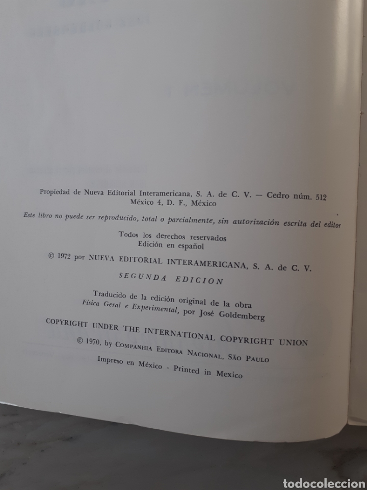 Libros de segunda mano de ciencias: F&iacute;sica general y experimental. Volumen I J. Goldemberg - Foto 3