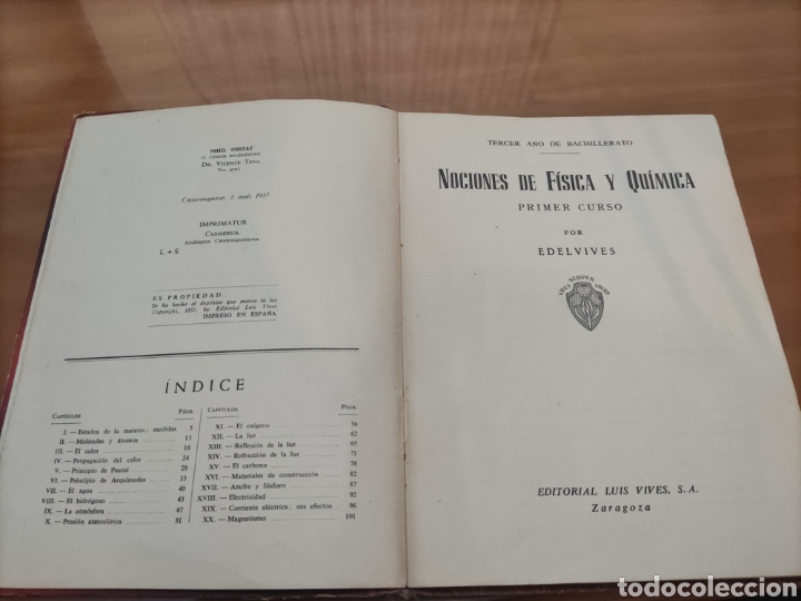 Libros de segunda mano de ciencias: Nociones F&iacute;sica y Qu&iacute;mica. - Foto 3