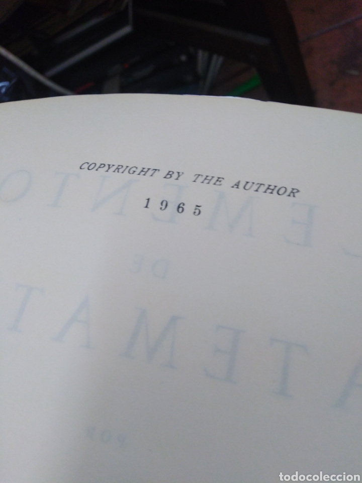 Libros de segunda mano de ciencias: ELEMENTOS DE MATEM&Aacute;TICA.PEDRO ABELLANAS.VOLUMEN 2.SOLUCIONES 1966 - Foto 3