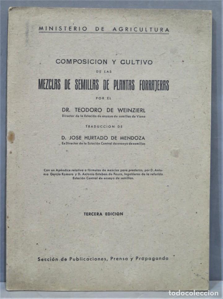 Gebrauchte B&uuml;cher: COMPOSICION Y CULTIVO DE LAS MEZCLAS DE SEMILLAS DE PLANTAS FORRAJERAS. WEINZIERL