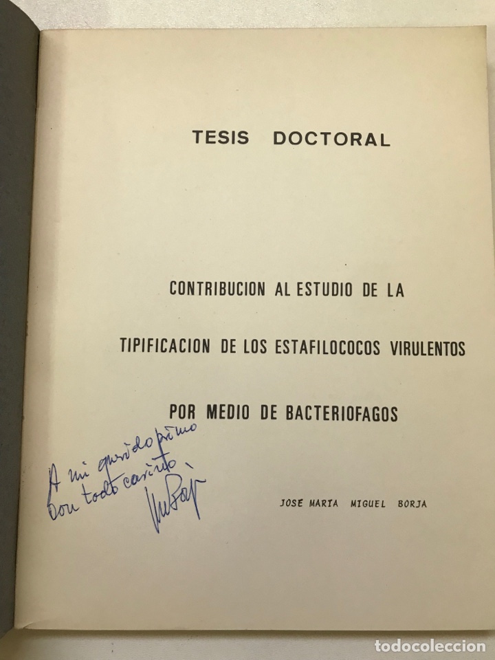 Libros de segunda mano de ciencias: Tesis Doctoral Jos&eacute; Mar&iacute;a Miguel Borja 27x21cm Ref I - Foto 3