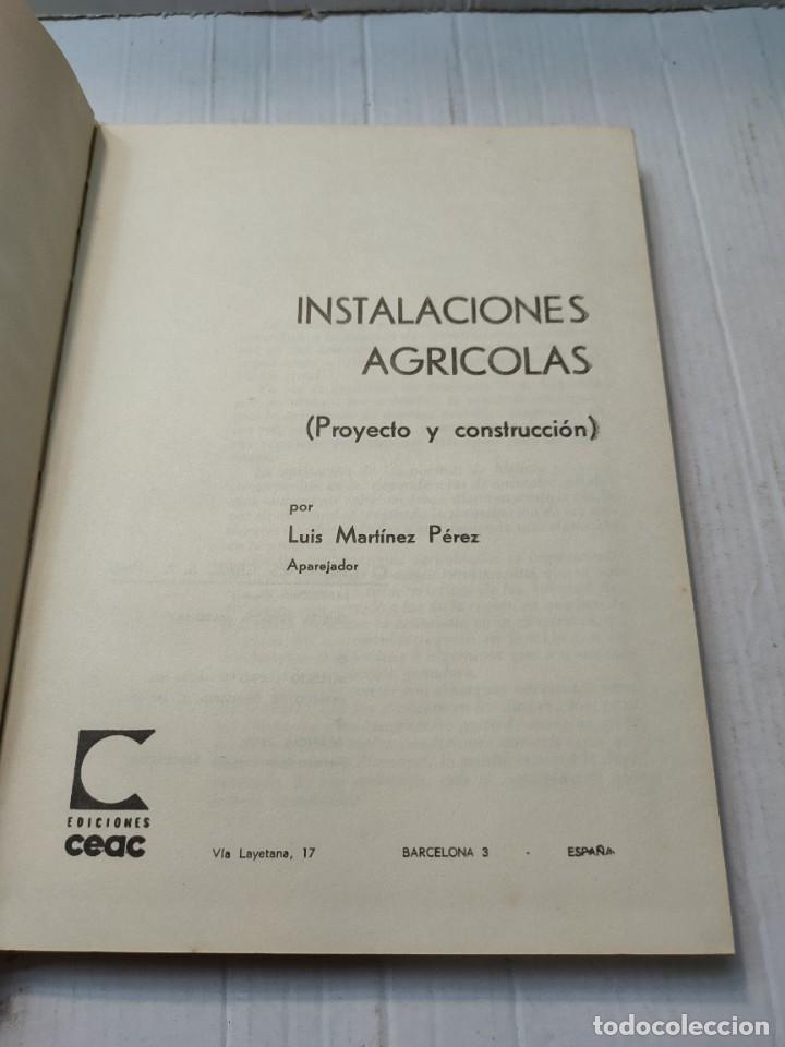 Libros de segunda mano de ciencias: Libro Instalaciones Agr&iacute;colas Proyectos y Construcci&oacute;n 1965 Luis Mart&iacute;nez P&eacute;rez - Foto 2