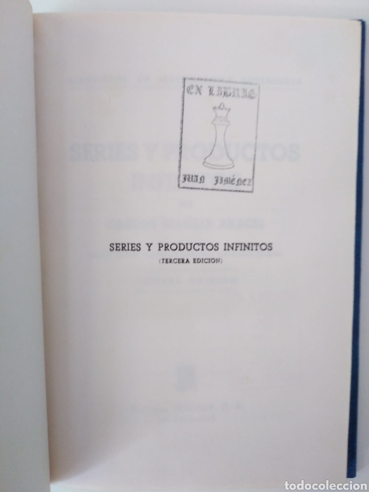 Libros de segunda mano de ciencias: Series y productos infinitos / Carlos Mataix Aracil - Foto 2