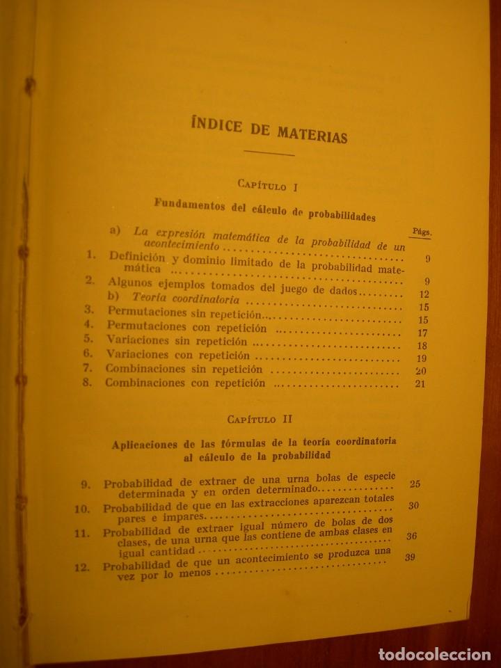 Libros de segunda mano de ciencias: C&Aacute;LCULO DE PROBABILIDADES / OTTO KNOPF - Foto 3