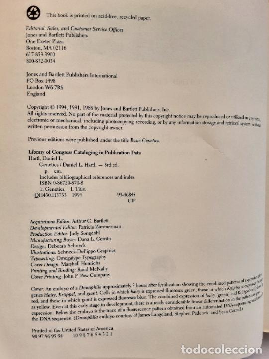 Libros de segunda mano: Genetics. 3rd edition. Daniel L. Hartl. 1994 - Foto 5