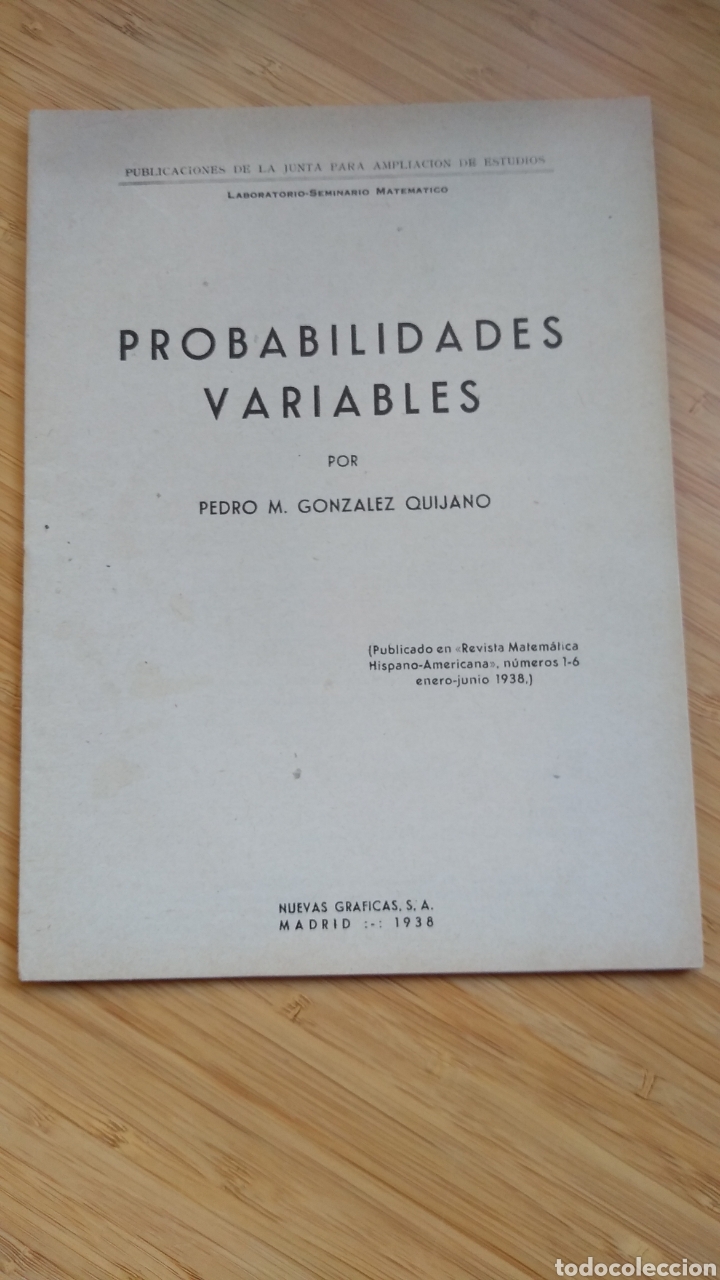 Libros de segunda mano de ciencias: Probabilidades variables - Pedro M. Gonzalez Quijano - Foto 1