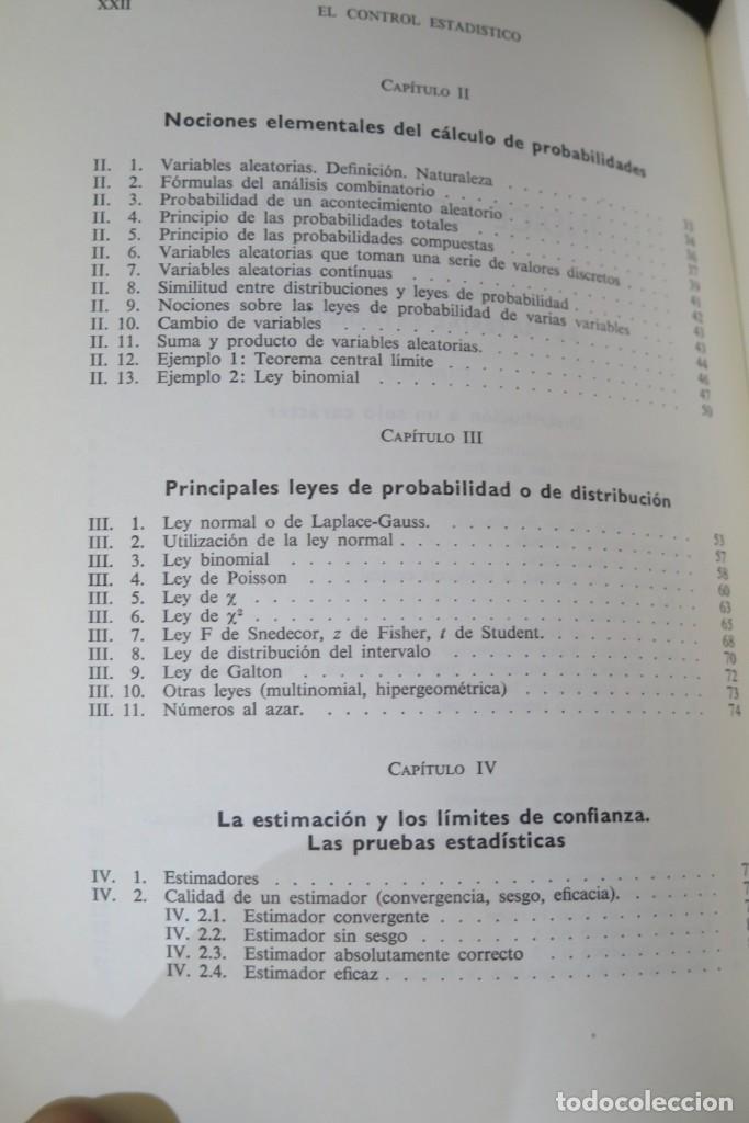 Libros de segunda mano de ciencias: EL CONTROL ESTADISTICO. CAVE - Foto 3
