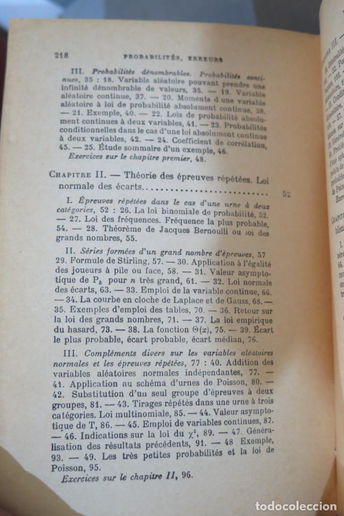 Libros de segunda mano de ciencias: PROBABILITES, ERREURS. VV.AA - Foto 3