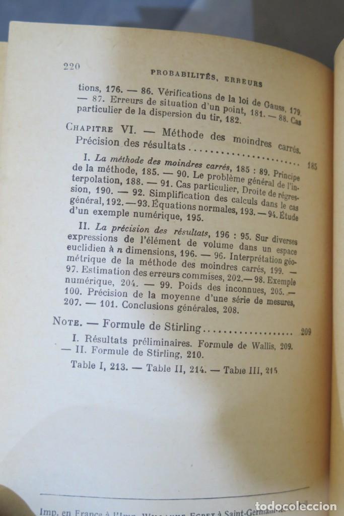 Libros de segunda mano de ciencias: PROBABILITES, ERREURS. VV.AA - Foto 5