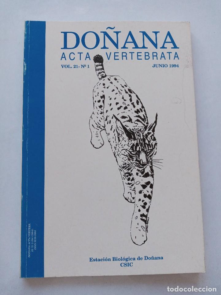 Libros de segunda mano: DO&Ntilde;ANA. ACTA VERTEBRATA. VOL.21-N&ordm;1. JUNIO 1994 - Foto 1