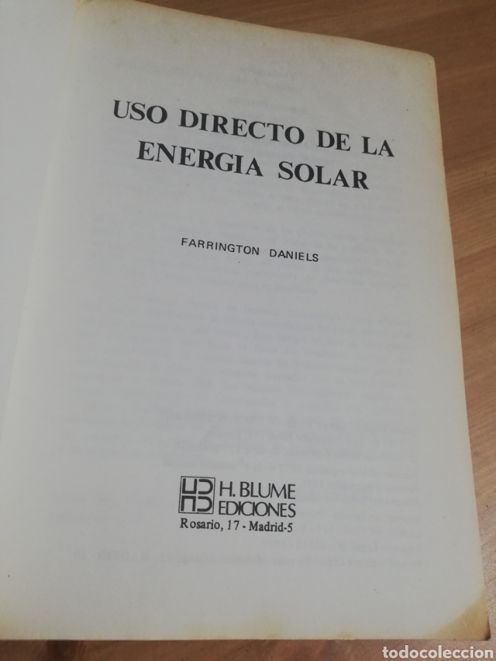 Libros de segunda mano de ciencias: USO DIRECTO DE LA ENERG&Iacute;A SOLAR (FARRINGTON DANIELS) - Foto 3
