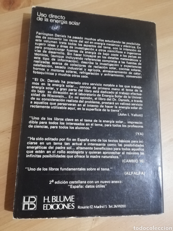 Libros de segunda mano de ciencias: USO DIRECTO DE LA ENERG&Iacute;A SOLAR (FARRINGTON DANIELS) - Foto 12
