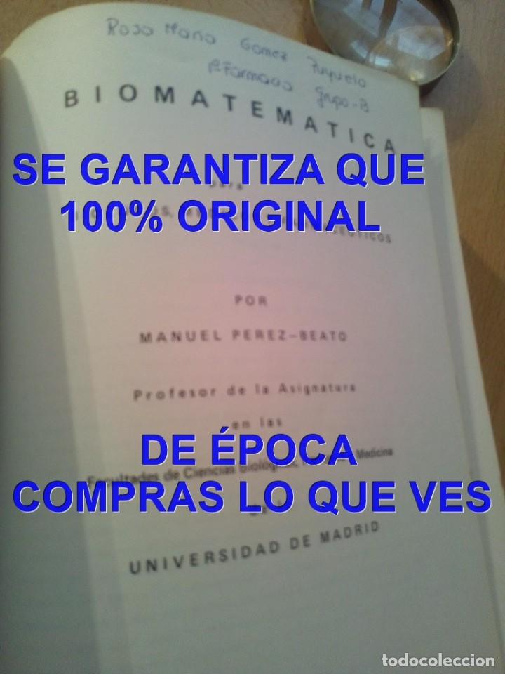 Libros de segunda mano: Libro Biomatematica Manuel P&eacute;rez Beato U77 - Foto 3