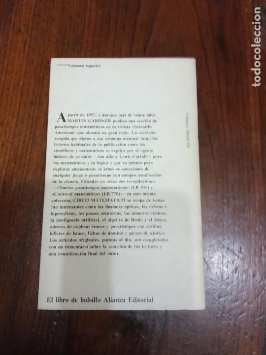 Libros de segunda mano de ciencias: CIRCO MATEMATICO.-MARTIN GARDNER. - Foto 3