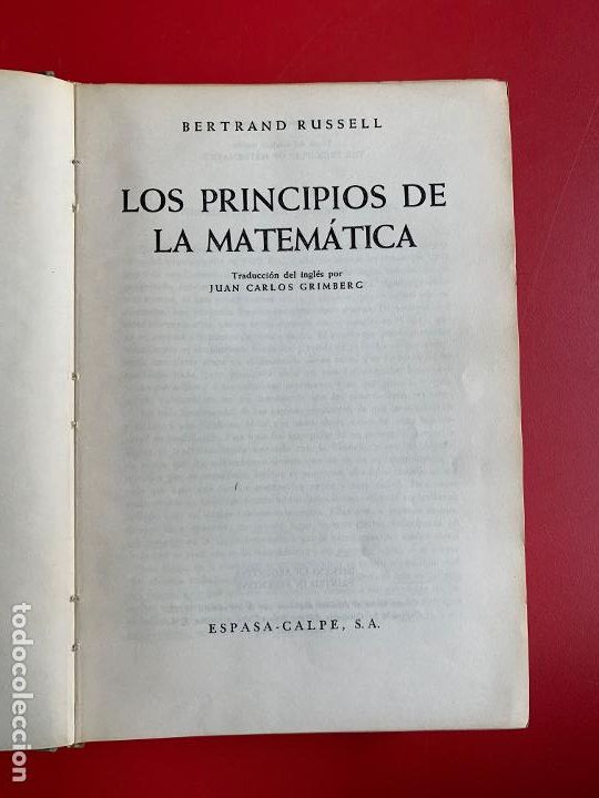 Libros de segunda mano de ciencias: Los principios de la matem&aacute;tica - RUSSELL Bertrand - Foto 1