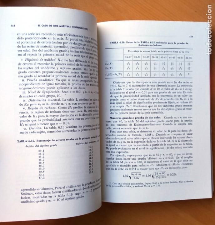 Libros de segunda mano de ciencias: Estad&iacute;stica no param&eacute;trica aplicada a las ciencias de la conducta, de Sidney Siegel - Foto 3