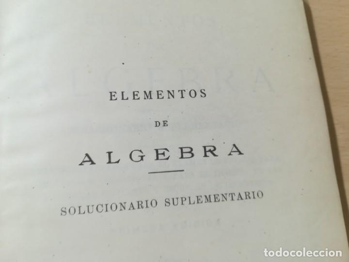Libros de segunda mano de ciencias: ELEMENTOS ALGEBRA / SOLUCIONARIO SUPLEMENTARIO / BRU&Ntilde;O / AL11 - Foto 4