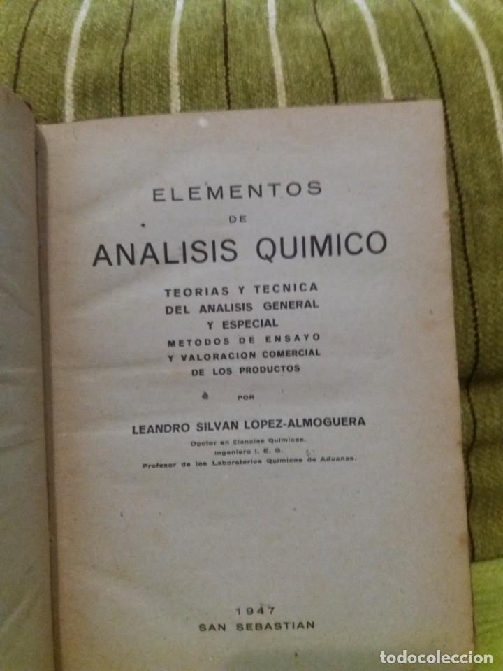 Libros de segunda mano de ciencias: ELEMENTOS DE AN&Aacute;LISIS QU&Iacute;MICO - Foto 1