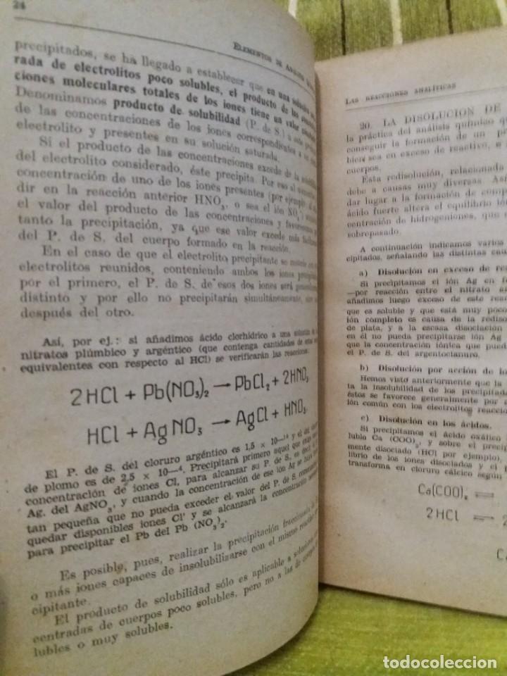 Libros de segunda mano de ciencias: ELEMENTOS DE AN&Aacute;LISIS QU&Iacute;MICO - Foto 4