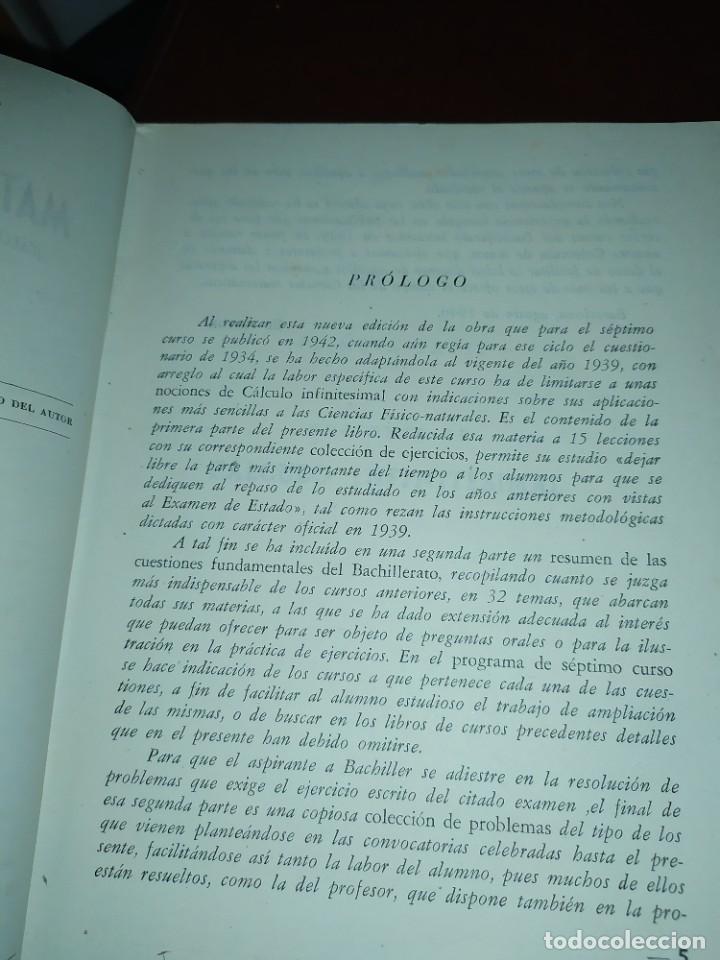 Libros de segunda mano de ciencias: MATEM&Aacute;TICAS ELEMENTALES S&Eacute;PTIMO CURSO ALFONSO GIRONZA 1948 - Foto 16