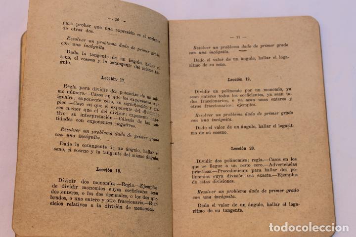 Libros de segunda mano de ciencias: PROGRAMA DE ALGEBRA Y TRIGONOMETRIA INSTITUTO DEL CARDENAL CISNEROS 1923 - Foto 5