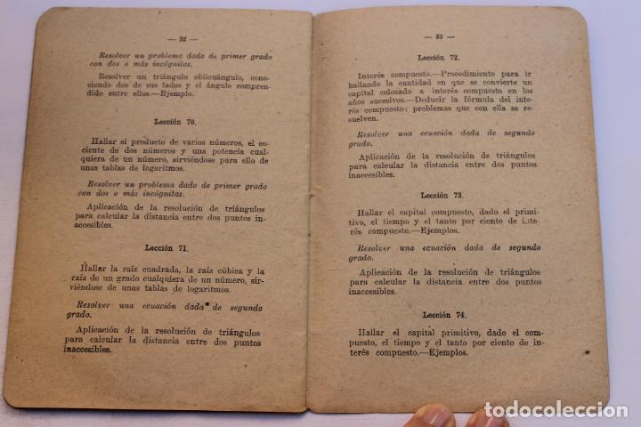 Libros de segunda mano de ciencias: PROGRAMA DE ALGEBRA Y TRIGONOMETRIA INSTITUTO DEL CARDENAL CISNEROS 1923 - Foto 6