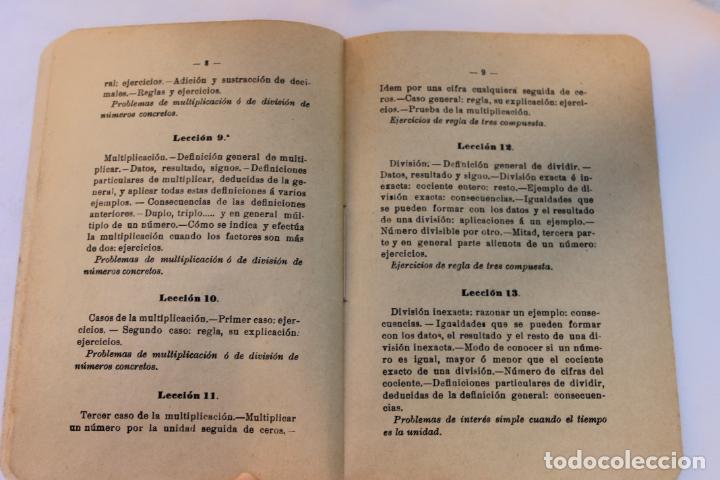 Libros de segunda mano de ciencias: PROGRAMA DE ARITMETICA, MADRID 1919 - Foto 6