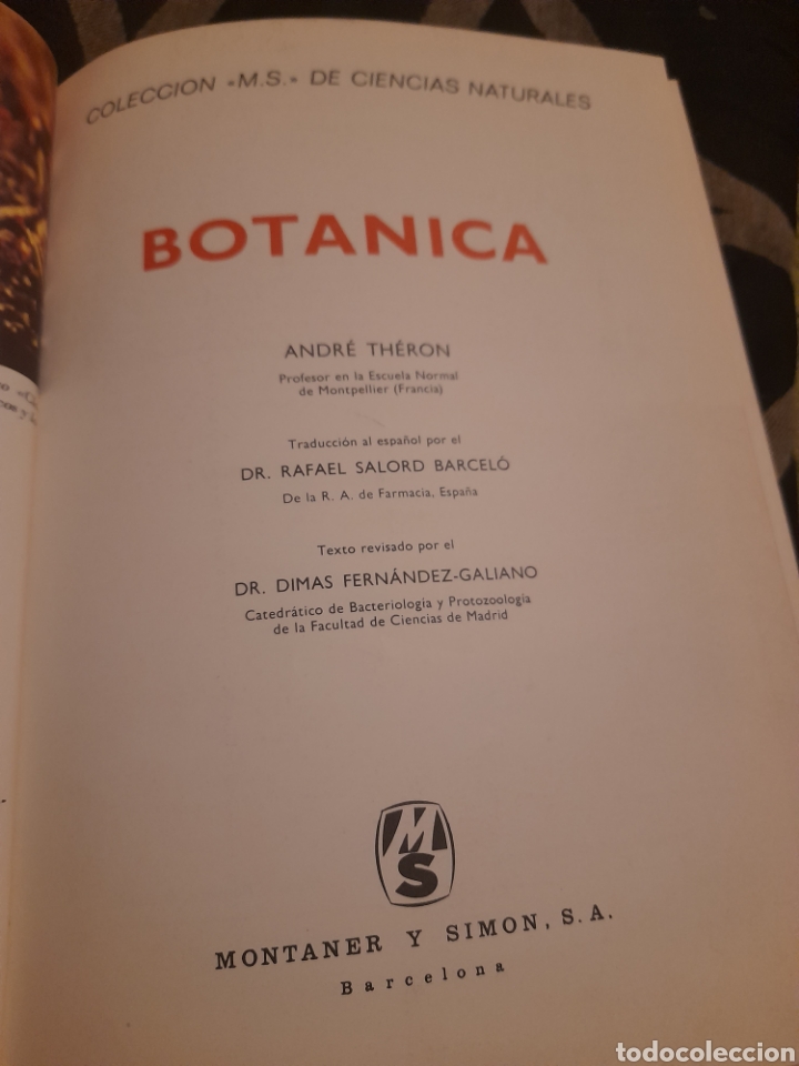 Libros de segunda mano: Bot&aacute;nica, Colecci&oacute;n MS de Ciencias Naturales - Foto 3