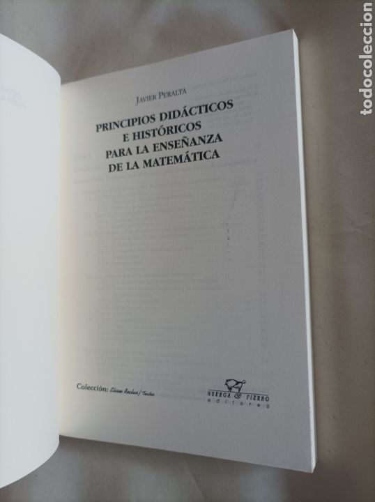 Libros de segunda mano de ciencias: Principios did&aacute;cticos e hist&oacute;ricos para la ense&ntilde;anza de la matem&aacute;tica / Javier Peralta - Foto 2