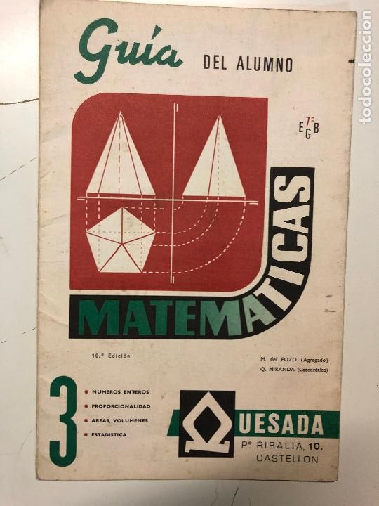 Libros de segunda mano de ciencias: Gu&iacute;a del alumno. 7 EGB. Matem&aacute;ticas.1978 - Foto 6