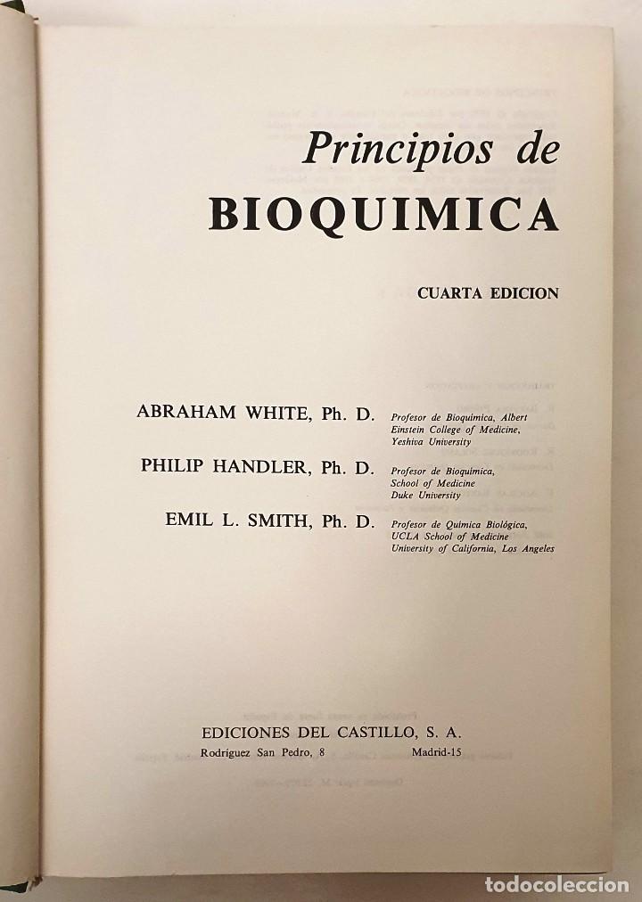 Libros de segunda mano: PRINCIPIOS DE BIOQUIMICA. WHITE, HANDLER Y SMITH. DEL CASTILLO 1969. 1185 PAGINAS. - Foto 2