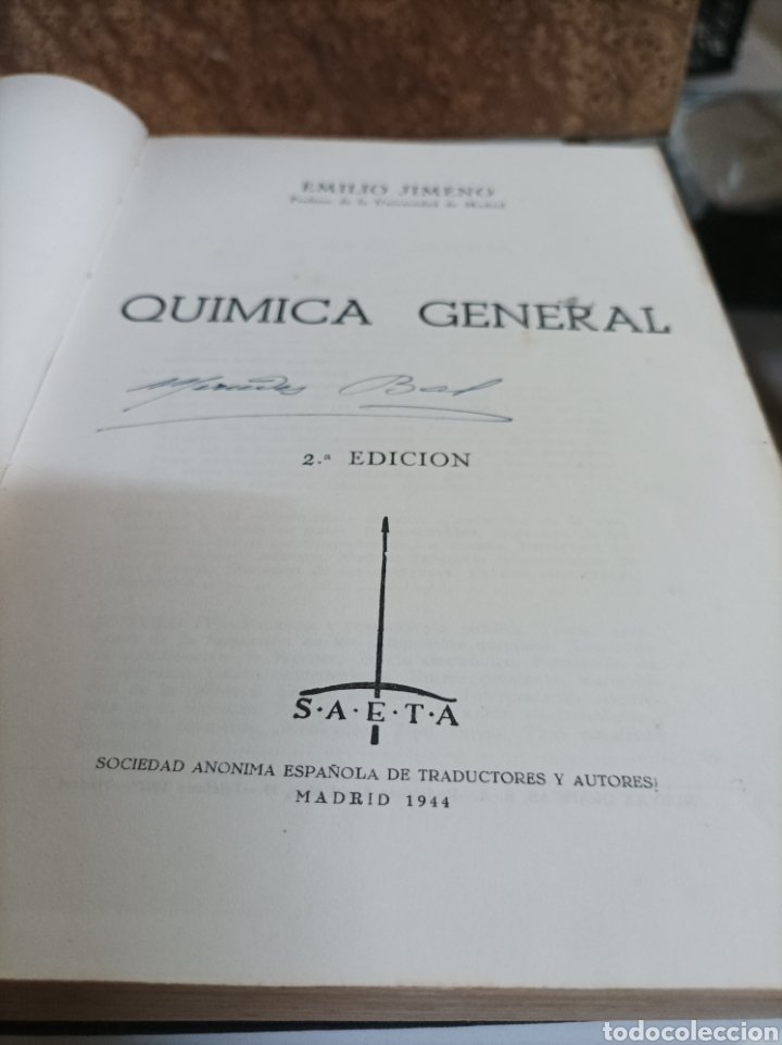 Libros de segunda mano de ciencias: QU&Iacute;MICA GENERAL 2 EDICI&Oacute;N . EMILIO JIMENO 1944 - Foto 3